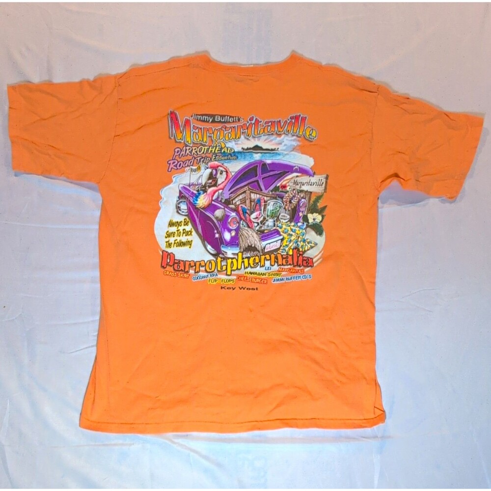 Jimmy Buffett Margaritaville Parrothead "Parrothernalia" T-Shirt Orange Size XL